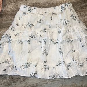 White Floral Skirt
